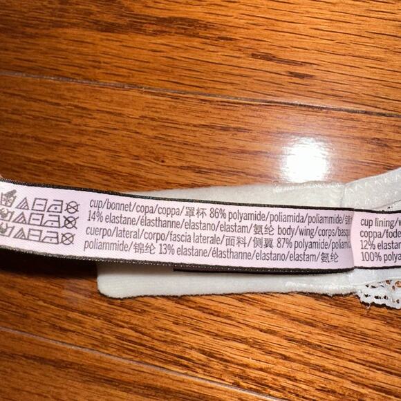 Victorias Secret Body by Victoria Unlined Demi Ivory Lace Bra Size 34C - Picture 9 of 12